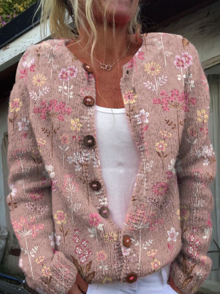 Sophia - Women's Floral Cardigan with Button Front