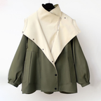 Sutton - Women's Two-Tone Oversized Trench Coat with Notch Collar