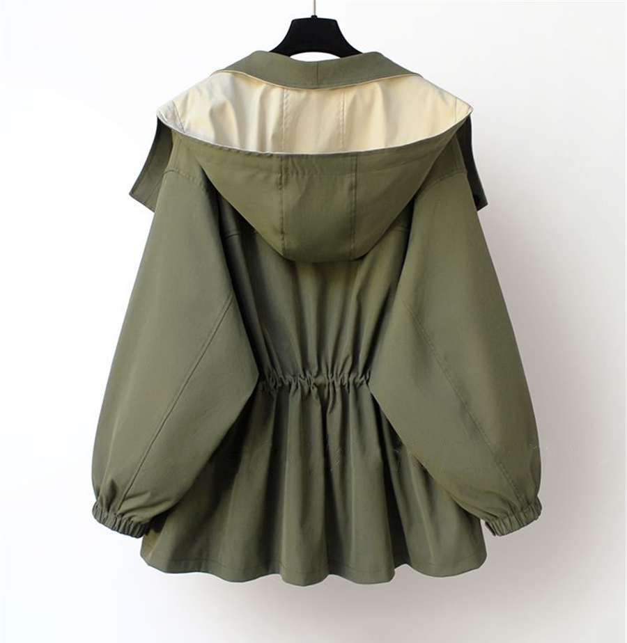 Sutton - Women's Two-Tone Oversized Trench Coat with Notch Collar