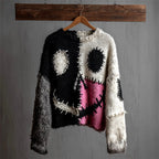 Sylvia - Women's Halloween Patchwork Crewneck Sweater