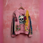 Sylvia - Women's Halloween Patchwork Crewneck Sweater