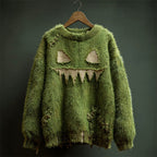 Sylvia - Women's Halloween Patchwork Crewneck Sweater