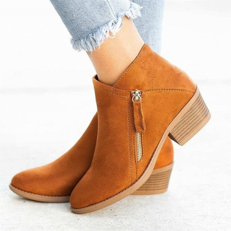 Tabitha - Women's Suede Wedge Ankle Boots
