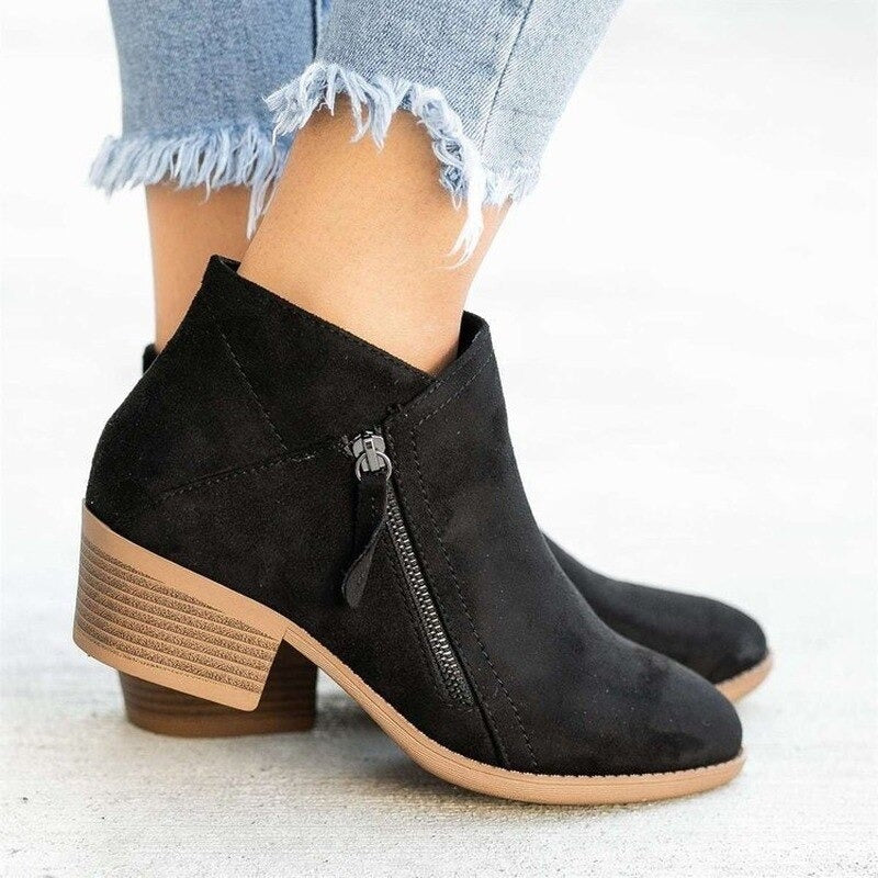 Tabitha - Women's Suede Wedge Ankle Boots