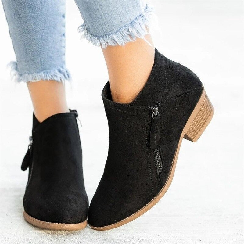 Tabitha - Women's Suede Wedge Ankle Boots