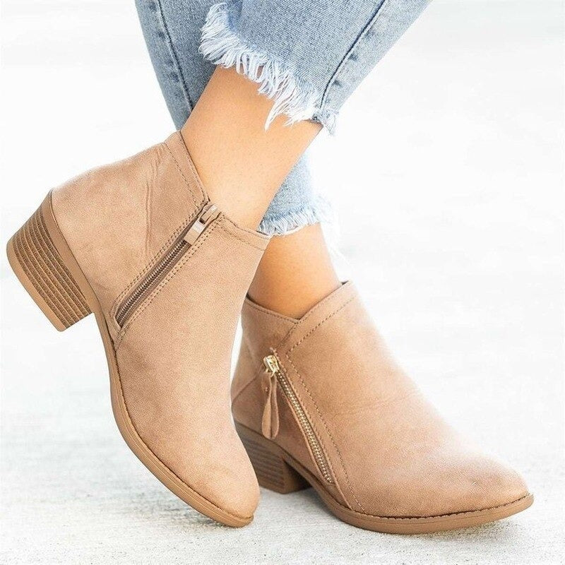 Tabitha - Women's Suede Wedge Ankle Boots