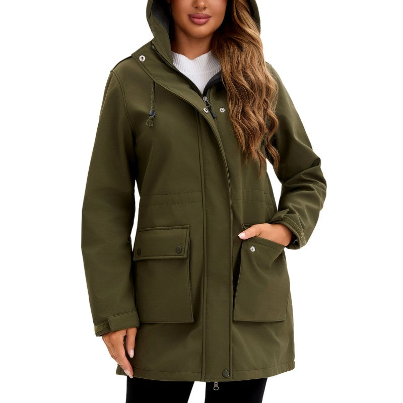 Tara - Women's Multi-Pocket Hooded Zip-Up Utility Jacket 2
