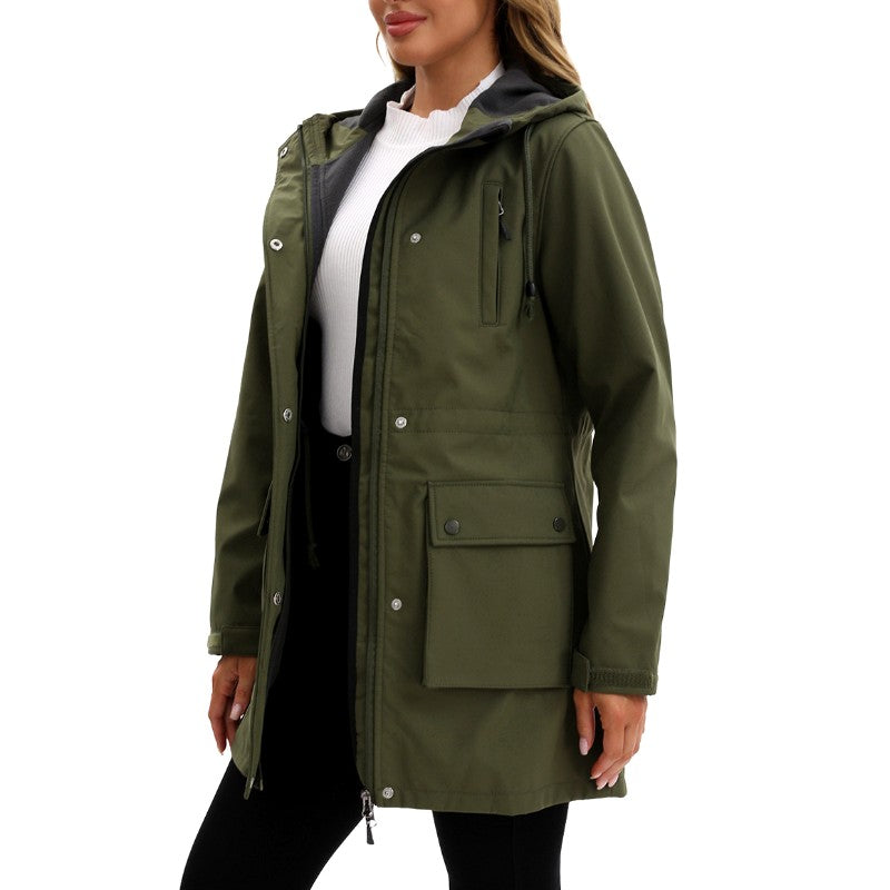 Tara - Women's Multi-Pocket Hooded Zip-Up Utility Jacket 8
