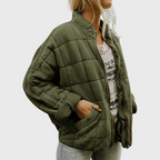 Thea - Women's Quilted Puffer Jacket with Mock Neck