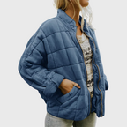 Thea - Women's Quilted Puffer Jacket with Mock Neck