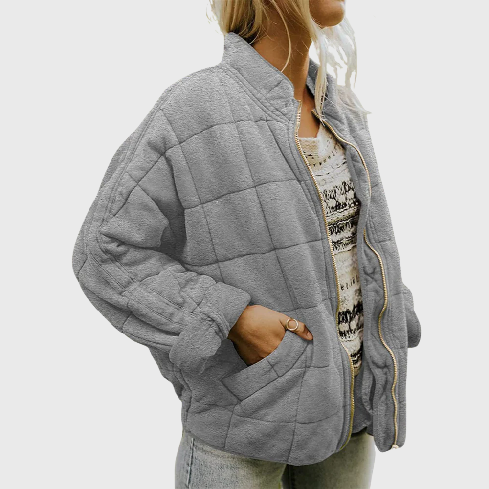Thea - Women's Quilted Puffer Jacket with Mock Neck