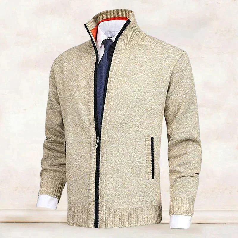 Theodore - Men's Full-Zip Mock Neck Cardigan