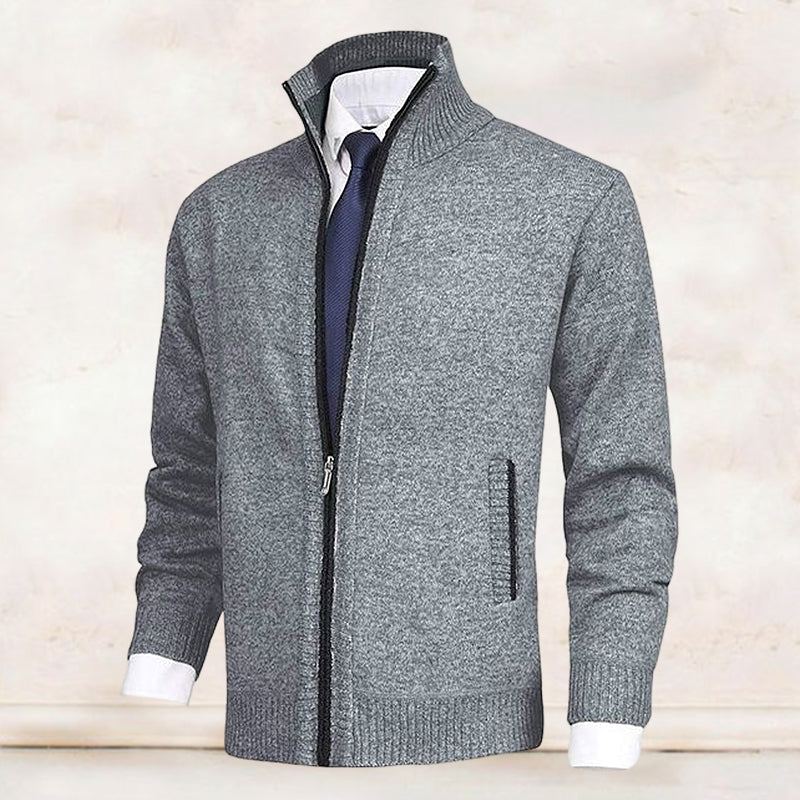 Theodore - Men's Full-Zip Mock Neck Cardigan