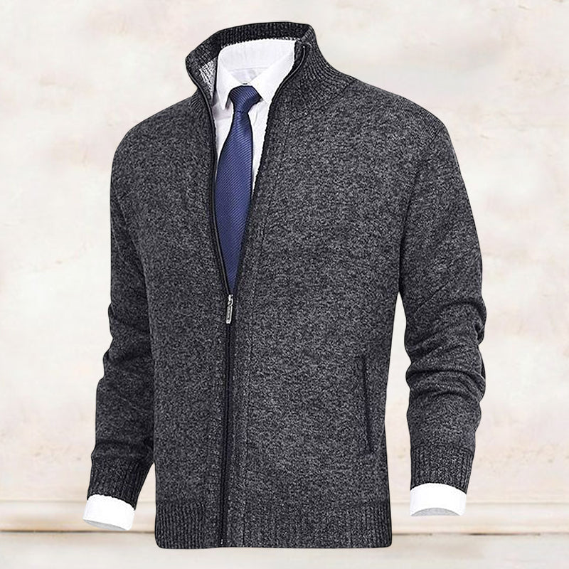 Theodore - Men's Full-Zip Mock Neck Cardigan