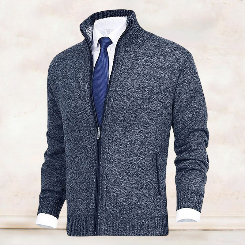Theodore - Men's Full-Zip Mock Neck Cardigan