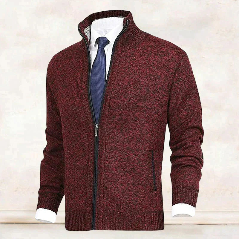 Theodore - Men's Full-Zip Mock Neck Cardigan