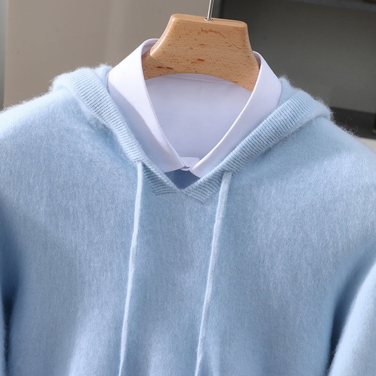 Thiago - Men's Cashmere Hooded Pullover with Drawstring