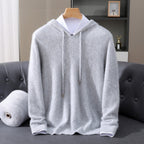 Thiago - Men's Cashmere Hooded Pullover with Drawstring