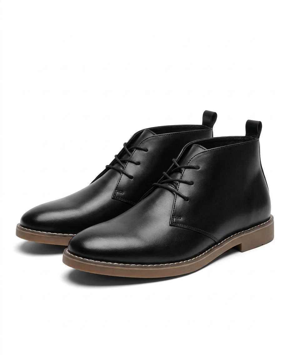 Thomas - Men's Lace-Up Desert Boots with Tan Crepe Sole