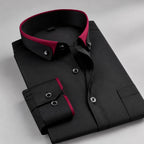 Tobias - Men's Button-Front Dress Shirt with Contrast Collar