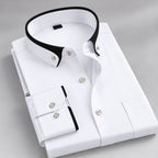 Tobias - Men's Button-Front Dress Shirt with Contrast Collar