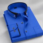 Tobias - Men's Button-Front Dress Shirt with Contrast Collar