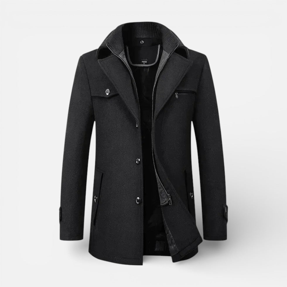 Tobias - Men's Wool-Blend Collared Coat