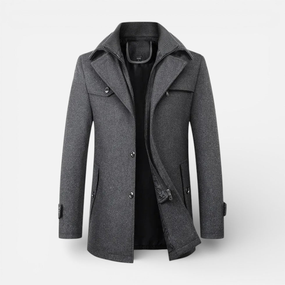 Tobias - Men's Wool-Blend Collared Coat
