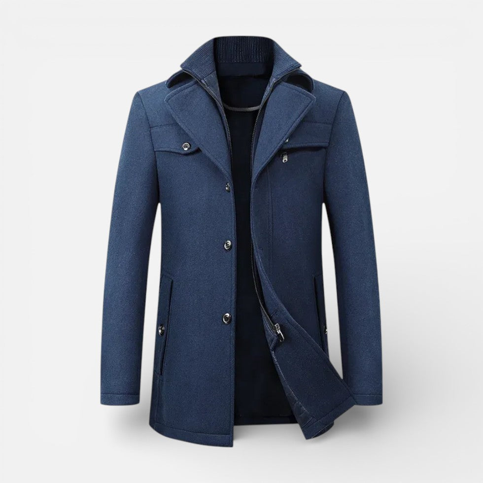 Tobias - Men's Wool-Blend Collared Coat