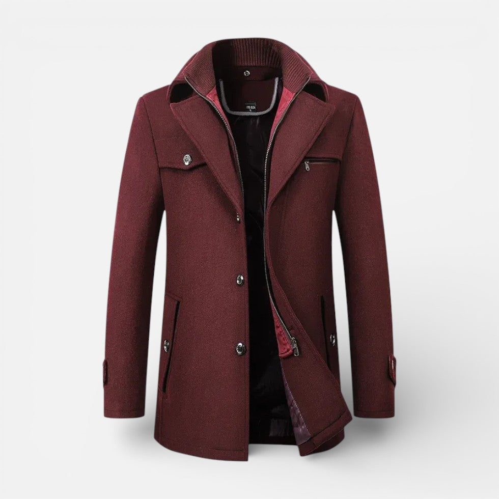 Tobias - Men's Wool-Blend Collared Coat