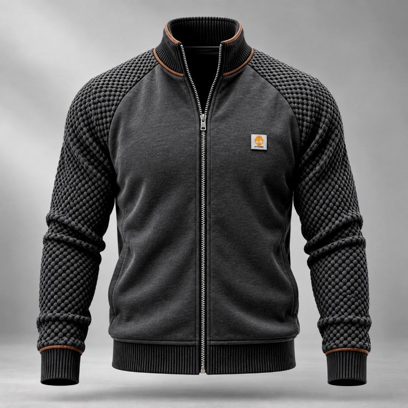 Trevor - Men's Textured Raglan Sleeve Stand Collar Jacket 2