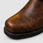 Tyler - Men's Genuine Leather Harness-Strap Mid-Calf Boots