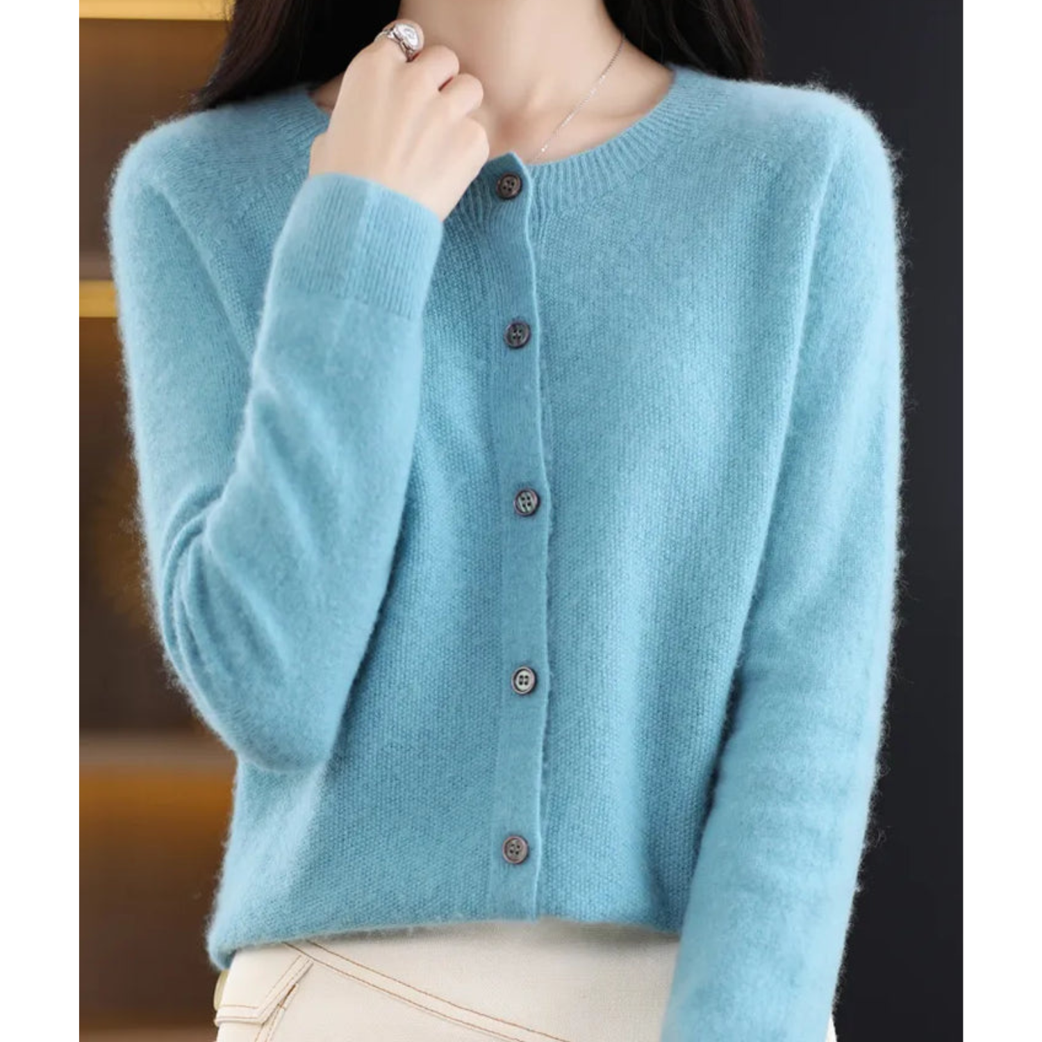 Valerie - Women's Cashmere Wool Knit Cardigan