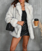 Venice - Women's Faux Fur Shawl Collar Coat