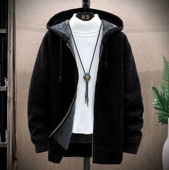 Vincent - Men's Fleece-Lined Knit Hooded Jacket 2