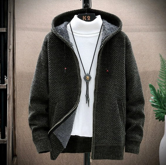 Vincent - Men's Fleece-Lined Knit Hooded Jacket 3
