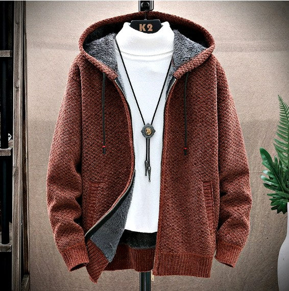 Vincent - Men's Fleece-Lined Knit Hooded Jacket 5