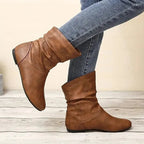 Vivienne - Women's Slouched Leather Mid-Calf Boot