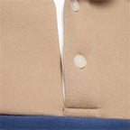 Waylen - Men's Colorblock Polo Sweater with Ribbed Trim