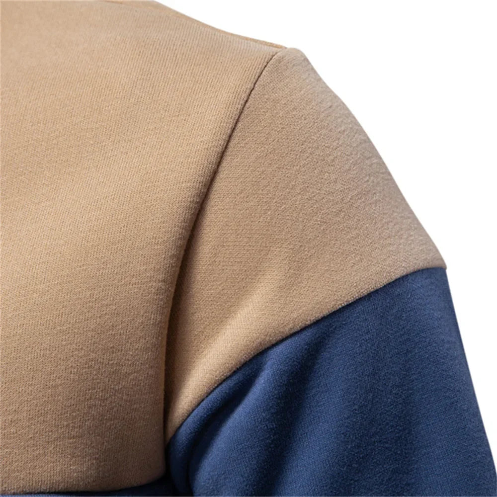 Waylen - Men's Colorblock Polo Sweater with Ribbed Trim