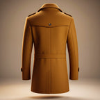 Zander - Men's Notch-Collar Wool Coat with Button Front