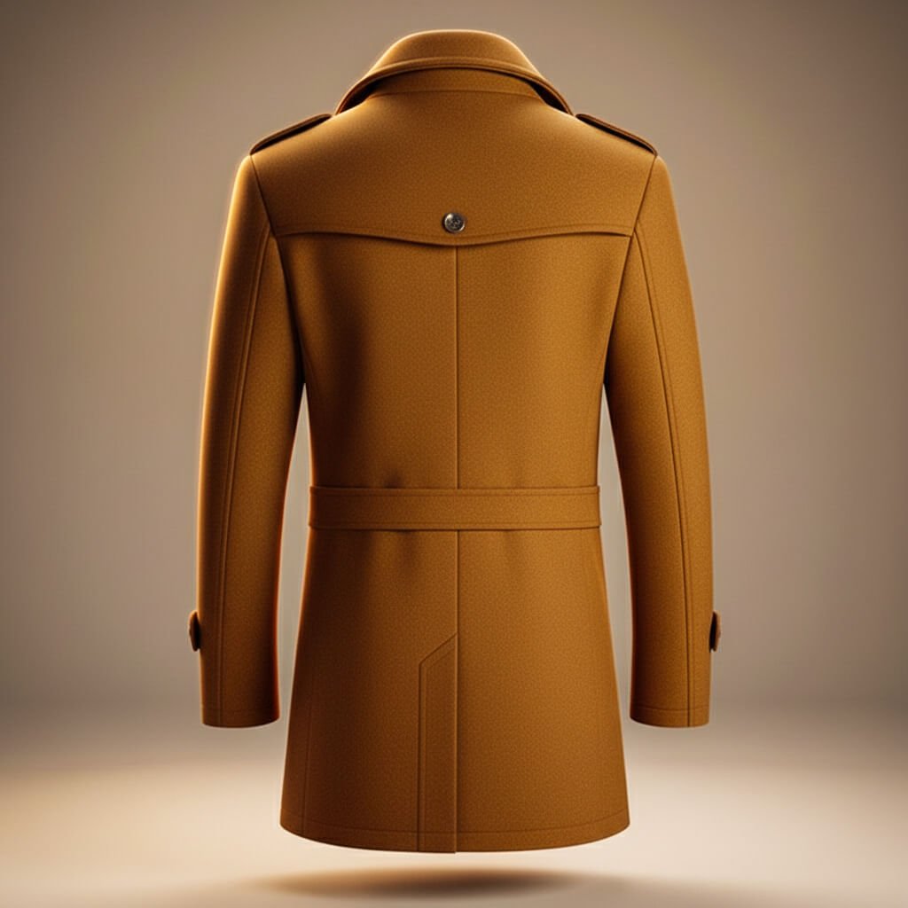 Zander - Men's Notch-Collar Wool Coat with Button Front